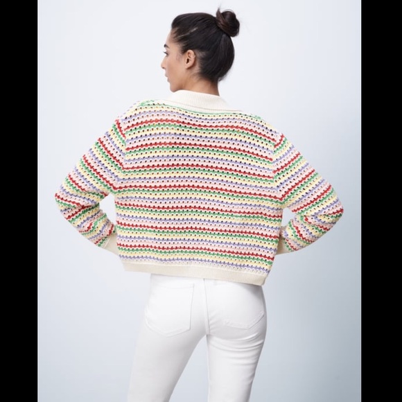 Zara Striped Multicolored Cardigan Knit Jacket - Picture 2 of 8